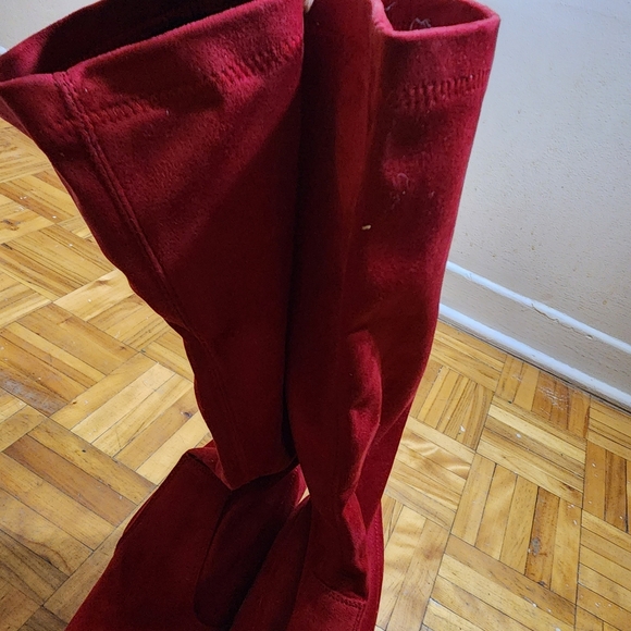 PREGUNTA square heel red Boots suede effect leather sole - Picture 13 of 13